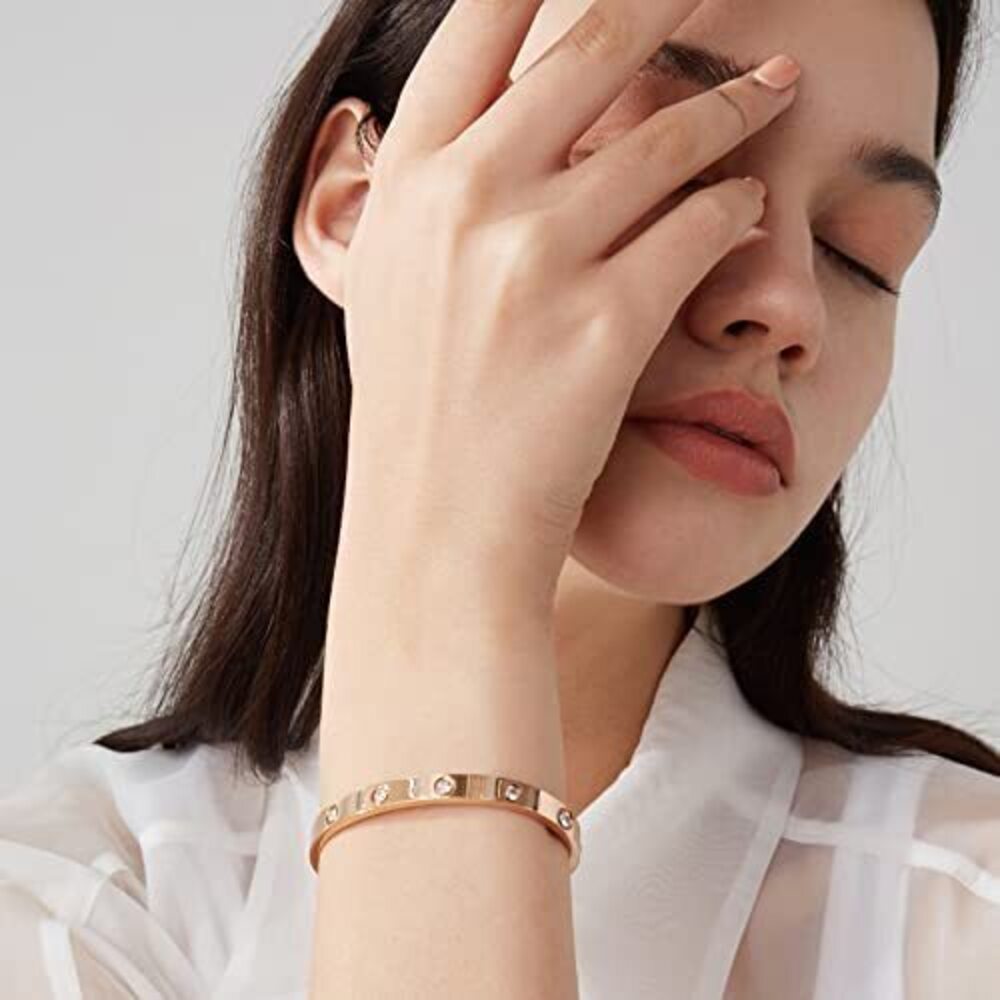 1375 18K Gold-Plated Love Friendship Bracelets Trendy Stainless Steel - Picture 6 of 6